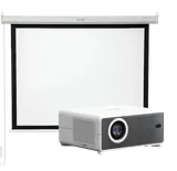 Proyector y telón de gran formato - Equipo audiovisual profesional para videos, presentaciones y karaoke en eventos
